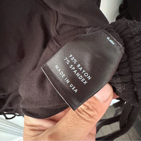 Michael Costello X Revolve Shirred Side Tie Bodycon Mini Dress in Black Medium - Picture 7 of 11